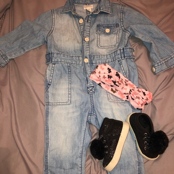 One Piece Jean Jumpsuit - Picture 1 of 7